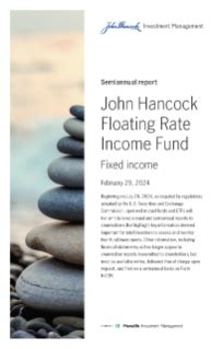 jfirx|John Hancock Funds Floating Rate Income Fund (JFIRX).